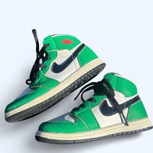 Nike Air Jordan 1 Retro High OG TD 'Lucky Green' Sneakers Size 10C